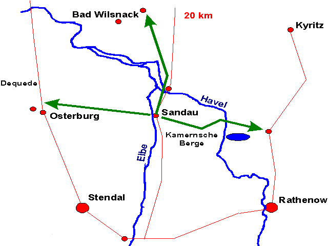 Sandau und Umgebung